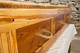 Free Shipping, Wood Casket, Pine Coffin, Casket Rope Handles, Pine Casket, Custom Coffin, Knotty Pine Casket, Cemetery Coffin,Funeral Casket
