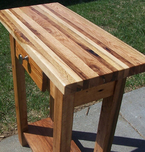 Kitchen Island, Butcher Block Island With Storage, Reclaimed Wood Butcher Block, Small Kitchen Island, Modern Farmhouse Cutting Board Island