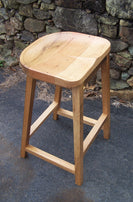 Oak Barstool, Counter Height Stool, Reclaimed Wood Tractor Seat Stool, Backless Bar Stool, Scooped Seat Kitchen Stool