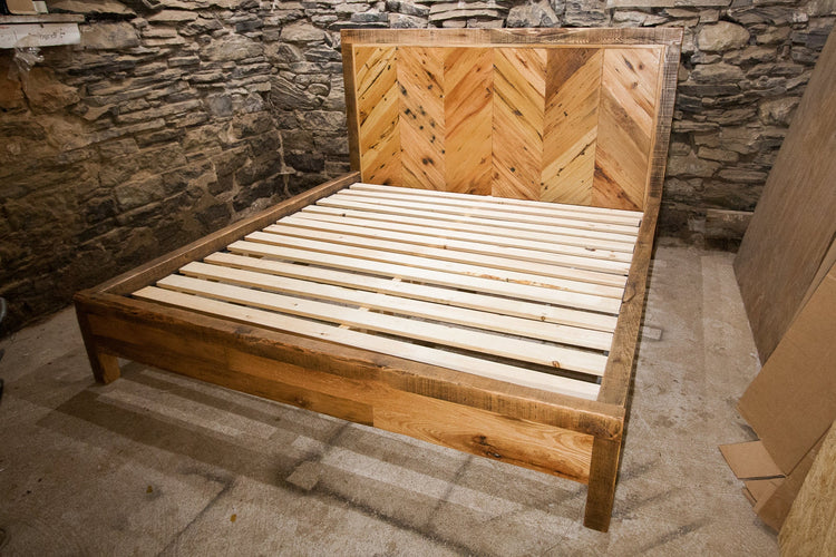 The Chevron Headboard, Chevron Wood Bed Furniture, Reclaimed Wood Bed, Cabin Furniture, Headboard King, Headboard Queen, Rustic Headboard
