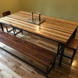 Reclaimed Wood Butcher Block Countertop - Custom Solid Wood Island Countertop - Kitchen Butcher Block Island Top