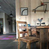 Wood Kitchen Chair, Smoked Oak Dining Chair, Ladder Back Chair, Reclaimed Wood Dining Chair, Rustic Dining Chair, Sturdy Wooden Chair.