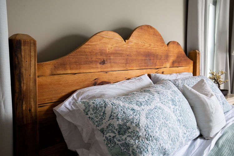 Free Shipping! The Monica Bed, Scalloped Wood Headboard, Queen Headboard, King Headboard, Solid Wood Headboard, Reclaimed Wood Headboard
