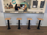 Bolt Down Bar Stools, Floor Mounted Bar Stools, Industrial Bar Stools With Foot Rest, Bar Stool Base, Kitchen Island Stools, Reclaimed Wood