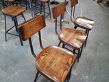 FREE SHIPPING- Swiveling Bar Stool With Back, Counter Stool, Scooped Seat Brewster, Tractor Seat Industrial Stool for commercial or home