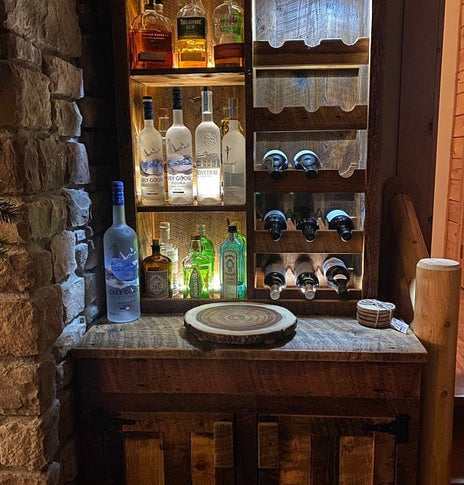 Liquor Cabinet, Wine Cabinet, Rustic Wine Rack /Free Shipping/ Wood Wine Rack, Coffee Cabinet, Western Decor, Bar Cabinet, Wood Mini Bar