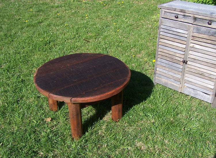 Outdoor Coffee Table, Rustic Coffee Table, Small Table, Circle Table, Barn Wood Table, Wood Coffee Table, Patio Table, Yard Coffee Table