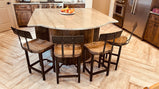 Sturdy wooden bar stools with backs - Rustic counter height stools - Baker Street Stool - Large stool seat with authentic industrial design