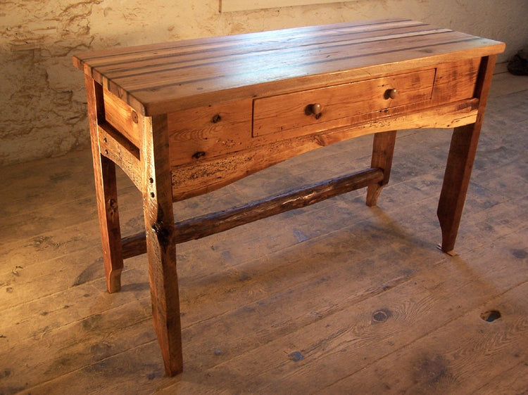 Antique kitchen island butcher block with custom wood design - Small rustic kitchen island in vintage style - Kitchen furniture