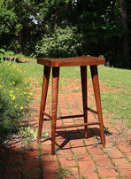 Mid Century Modern Walnut Counter Height Stool, Scandinavian Design Walnut Counter Stool, Counter Height Walnut Danish Modern Saddle Stool