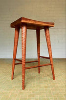 Mid Century Modern Walnut Counter Height Stool, Scandinavian Design Walnut Counter Stool, Counter Height Walnut Danish Modern Saddle Stool