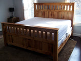 Mission Style Bed Frame, Reclaimed Wooden Bed, Heart Pine Bed Frame, Bedroom Furniture, Country Home Decor, Farmhouse Bed, Antique Wood Bed