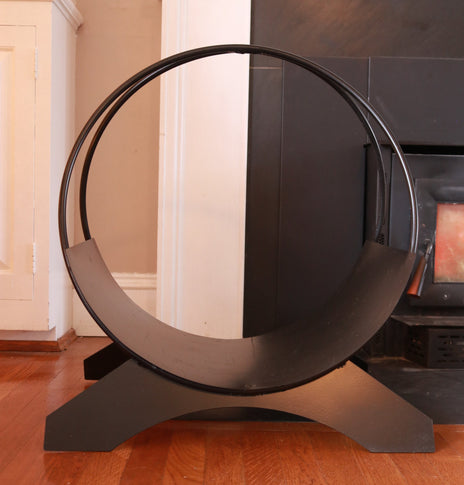 Firewood Rack, Firewood Ring, Log Holder, Fire wood Holder, Fire wood Rack, Indoor Firewood Rack, Metal Firewood Rack, Black Fire wood Rack