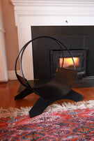 Firewood Rack, Firewood Ring, Log Holder, Fire wood Holder, Fire wood Rack, Indoor Firewood Rack, Metal Firewood Rack, Black Fire wood Rack