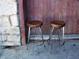 Counter Height Stool, Counter Stools, Industrial Bar Stools, Rustic Bar Stools /ICE CREAM/ Reclaimed Wood Stool, Modern Farmhouse Stools