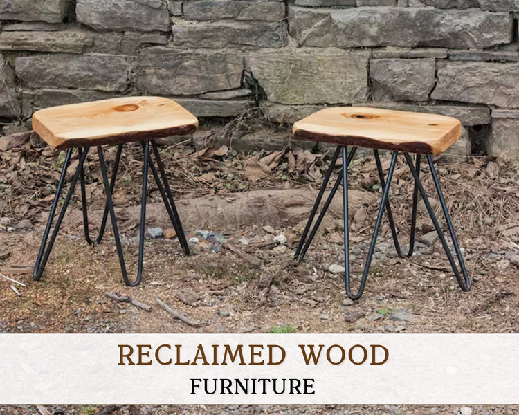 Live Edge Stool, Slab Stool, Wood Hairpin Stool, Solid Wood Stool, Hand Crafted Stool, Mid Century Modern