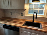 Reclaimed Wood Butcher Block Countertop - Custom Solid Wood Island Countertop - Kitchen Butcher Block Island Top