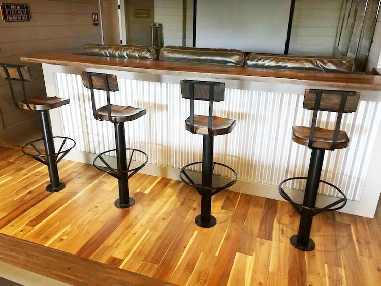 FREE SHIPPING - Bar stools with backs swivel - Bolt down bar stool with scooped seats bar height - Kitchen island bar stools counter height