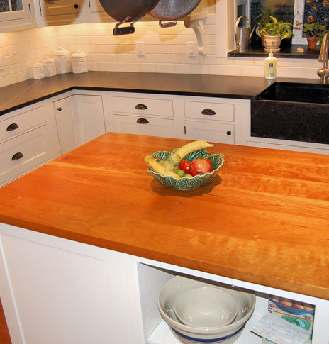 Custom Cherry Wood Plank Countertops Created With YOUR Dimensions - Butcher Block Table, Kitchen Island