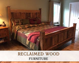 Reclaimed Wood Bed Frame, Cabin Bed, Solid Wood Platform Bed, Wormy Chestnut Bed Frame, Rustic Modern Bed, Wormy Chestnut Platform Bed, Boho