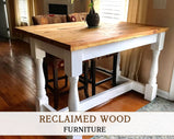 Kitchen island butcher block table - Modern mid century wood kitchen island - Bohemian kitchen dining table