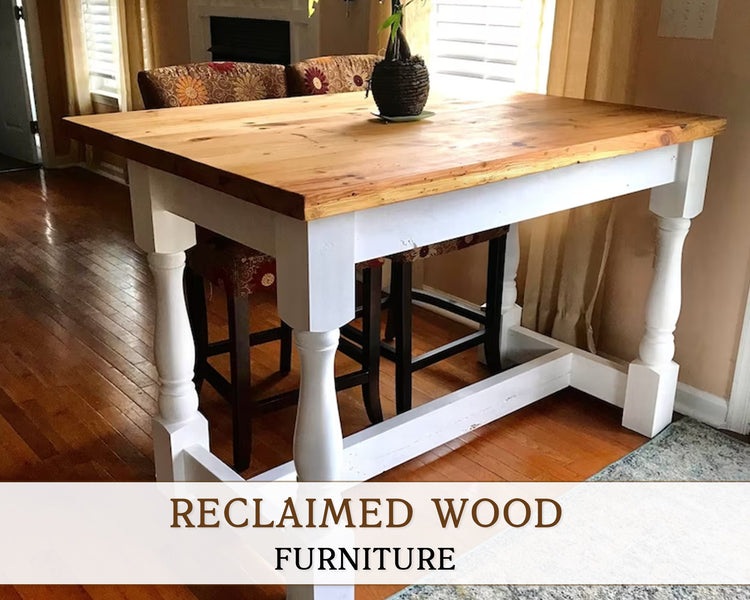 Kitchen island butcher block table - Modern mid century wood kitchen island - Bohemian kitchen dining table