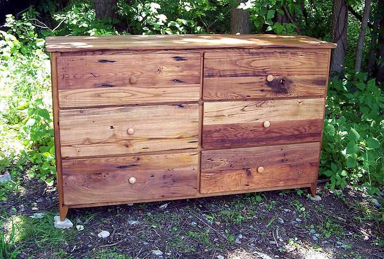 Reclaimed Wood Dresser, Wormy Chestnut Dresser, Bedroom Dresser With Drawers, Solid Wood Nightstand, Rustic Modern Dresser-Reclaimed Dresser