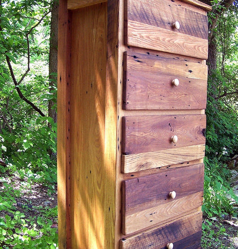 Wormy Chestnut Tallboy Dresser, Tall Narrow Dresser, Lingerie Chest Of Drawers, Solid Wood Dresser, Storage Shelves Dresser, One Of A Kind