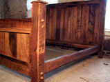 Reclaimed Wood Bed Frame, Cabin Bed, Solid Wood Platform Bed, Wormy Chestnut Bed Frame, Rustic Modern Bed, Wormy Chestnut Platform Bed, Boho