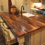 Custom Solid Reclaimed Oak Kitchen Island Countertop - Reclaimed Wood Oak Butcher Block Countertop - Handmade Kitchen Furniture And Decor