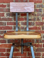 Adjustable Seat Height Swiveling Bar Stool, Scooped Seat Swivel Bar Stool With Back, Industrial Tractor Seat Bar Stool, Counter Height Stool