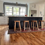 Oak Barstool, Counter Height Stool, Reclaimed Wood Tractor Seat Stool, Backless Bar Stool, Scooped Seat Kitchen Stool