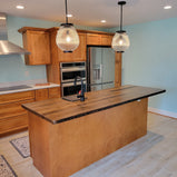 Custom Solid Reclaimed Oak Kitchen Island Countertop - Reclaimed Wood Oak Butcher Block Countertop - Handmade Kitchen Furniture And Decor