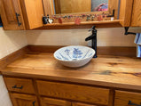 Custom Solid Reclaimed Oak Kitchen Island Countertop - Reclaimed Wood Oak Butcher Block Countertop - Handmade Kitchen Furniture And Decor