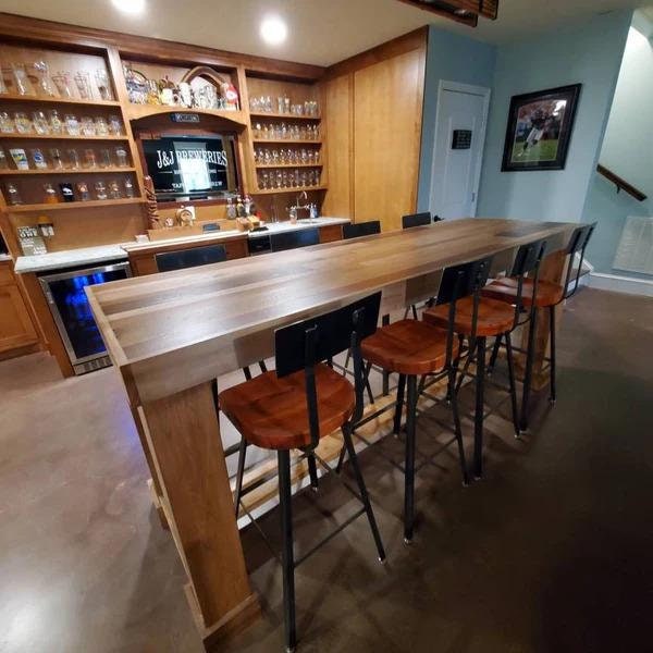 Comfortable Scooped Seat Industrial Style Bar Stools
