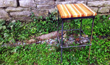 FREE SHIPPING, Wood Bar Stools, Counter Height Stool, Rebar Stool, Reclaimed Bar Stool, Backless Stool, Industrial Garage Bar Stools