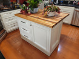 Reclaimed Wood Butcher Block Countertop - Custom Solid Wood Island Countertop - Kitchen Butcher Block Island Top