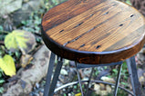 FREE SHIPPING Bar stools counter height industrial - Reclaimed wood bar stool with metal legs - Vintage style tall swivel pub stools