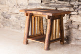 Reclaimed Wood End Table, Log Furniture, Log End Table, Space-Saving Console Table, Wood Side Table, Log TV Stand, Rustic Coffee Table