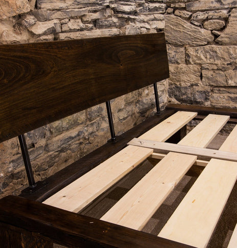 The Lakeside Modern Industrial Platform Bed Frame, Rustic Platform Bed, Reclaimed Wood Bed, Eco Friendly Platform Bed, Bedroom Furniture