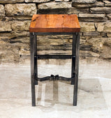 Square counter height bar stool -RIGHT PROPER - Industrial counter stools reclaimed wood - Kitchen island bar stools backless Danish modern