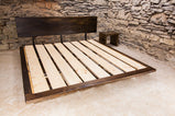 FREE SHIPPING - Manhattan Floating Platform Bed, Loft Bed, Reclaimed Wood Bed, Mid Century Furniture, Custom Size Platform Bed Frame Wood