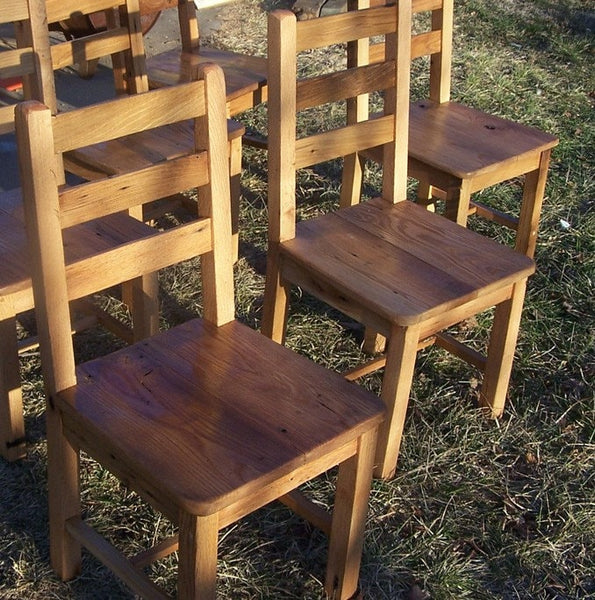 Reclaimed Antique Oak Rustic Spindle Back Chair