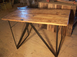 Wood Standing Desk, Wood Work Desk, Reclaimed Wood Desk, Industrial Desk, Metal Desk, Welded Furniture, Salvaged