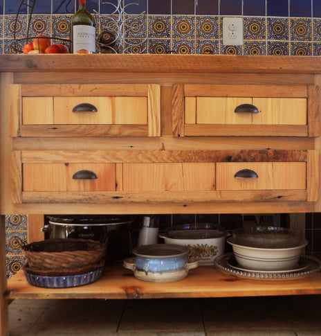 Reclaimed Wood Butcher Block Kitchen Island