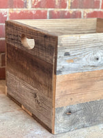 Rustic Reclaimed Wood Crate Ideal For Storage Organization Or Shelf Display - Vintage Wood Apple Crate - Industrial Wooden Box Home Decor