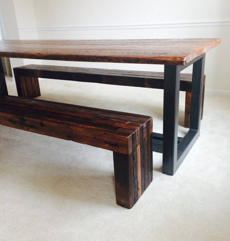 Wood Slab Table, Reclaimed Wood Dining Table, Vintage Industrial Conference Table, Modern Farmhouse Conference Table, Farmhouse Dining Table