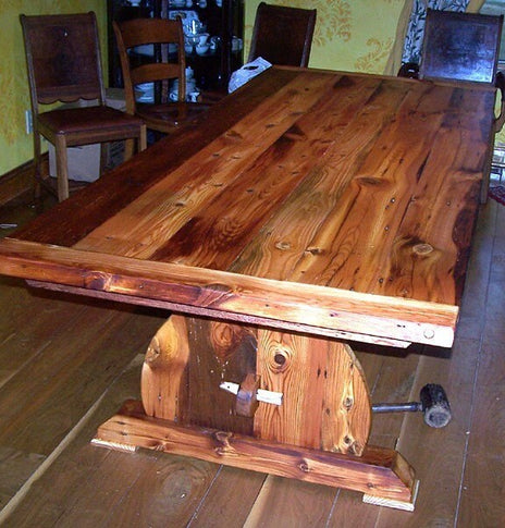 Trestle Table, Heart Pine Table, Reclaimed Wood Table, Barn Wood Table, Dining Table, Modern Farmhouse Table, Upcycled Wood, Rustic Table