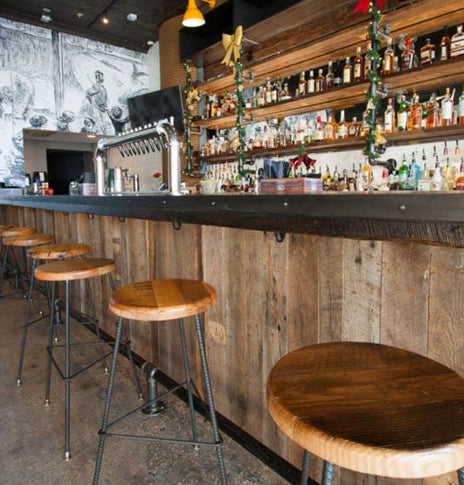 FREE SHIPPING Bar stools counter height - Industrial counter stools with metal legs -Reclaimed wood bar height bar stools for man cave decor