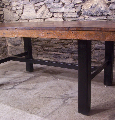 Wood Dining Table, Industrial Table, Reclaimed Wood Table, Farmhouse Slab Table, Solid Wood Table, Wood Trestle Table, Distressed Wood Table